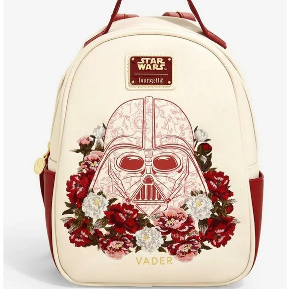 NWT Loungefly Darth Vader Floral embroideries mini backpack - Picture 1 of 16
